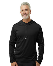 adidas Men's Lightweight Quarter-Zip Hooded Pullover