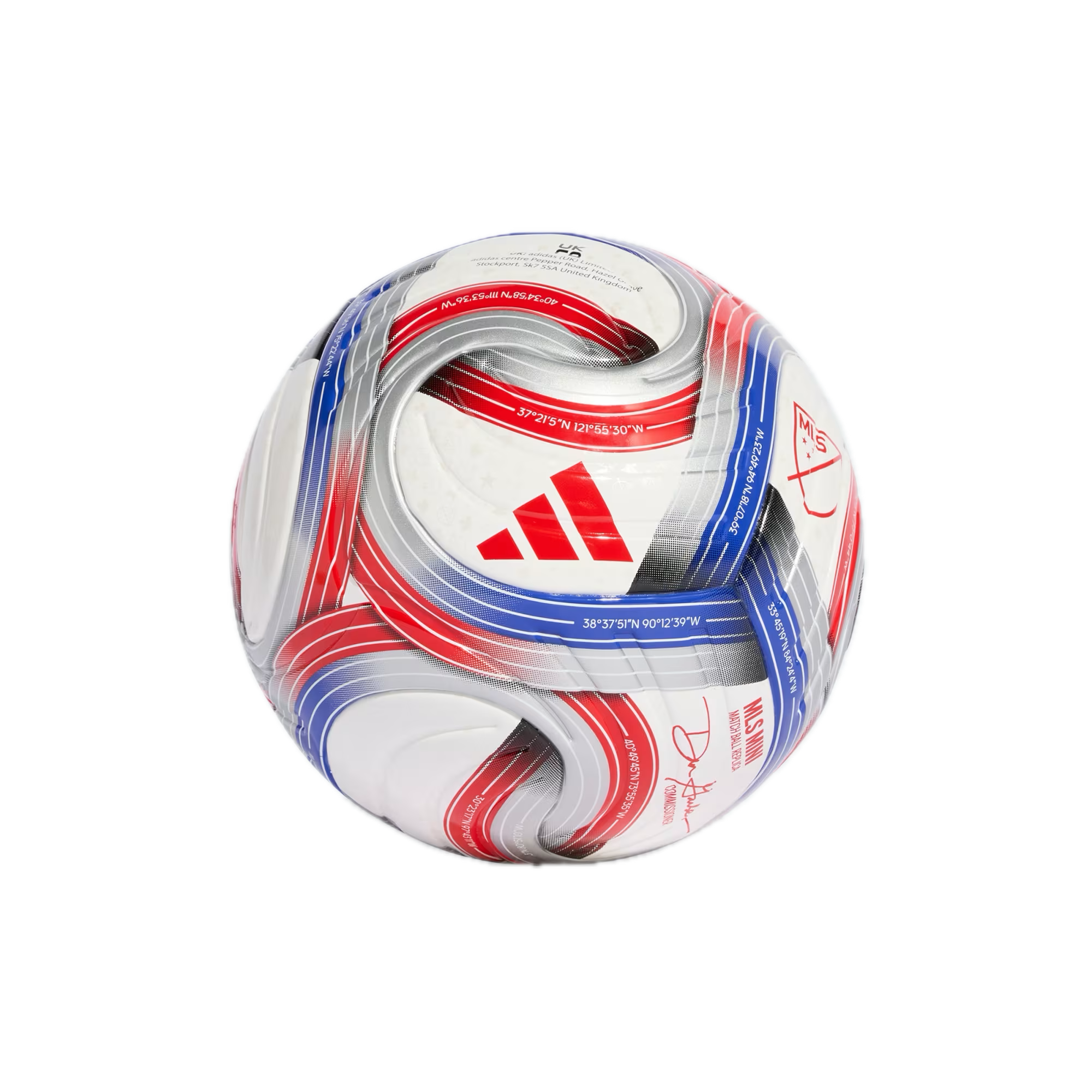 adidas 2026 MLS Mini Ball - White/Hi-Res Blue/Red - 1