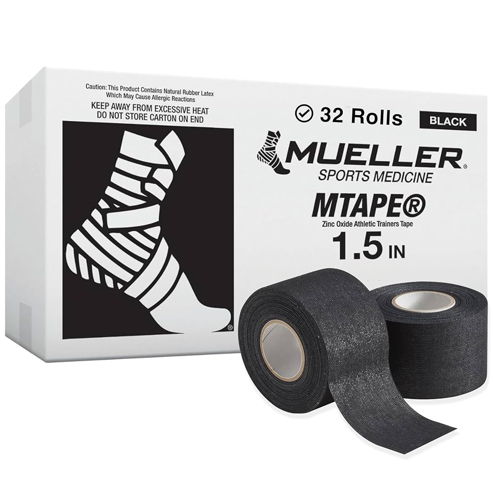 Mueller MTape, Black, 3.8 cm x 9.1 m, 32 rolls/cs