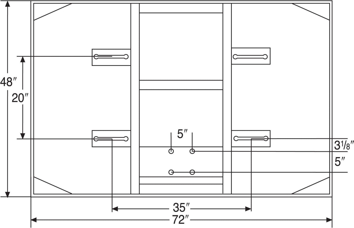 Bison 48" x 72" Tall Unbreakable “XL” Glass Competition Conversion Backboard
