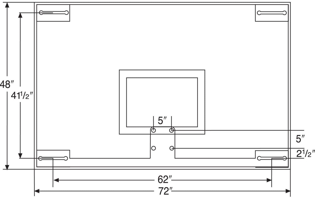 Bison 48? x 72? Unbreakable Tall Glass Backboard - Clear