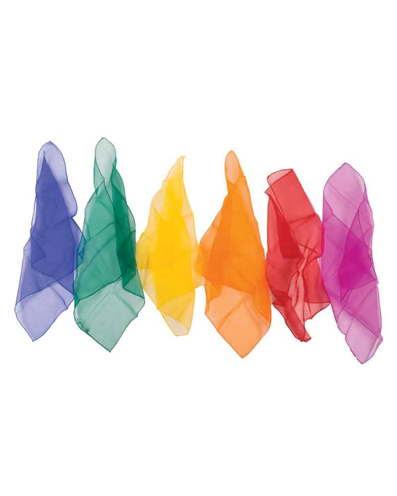 360 Juggling Scarf Set of 6 Colours 16"x16"