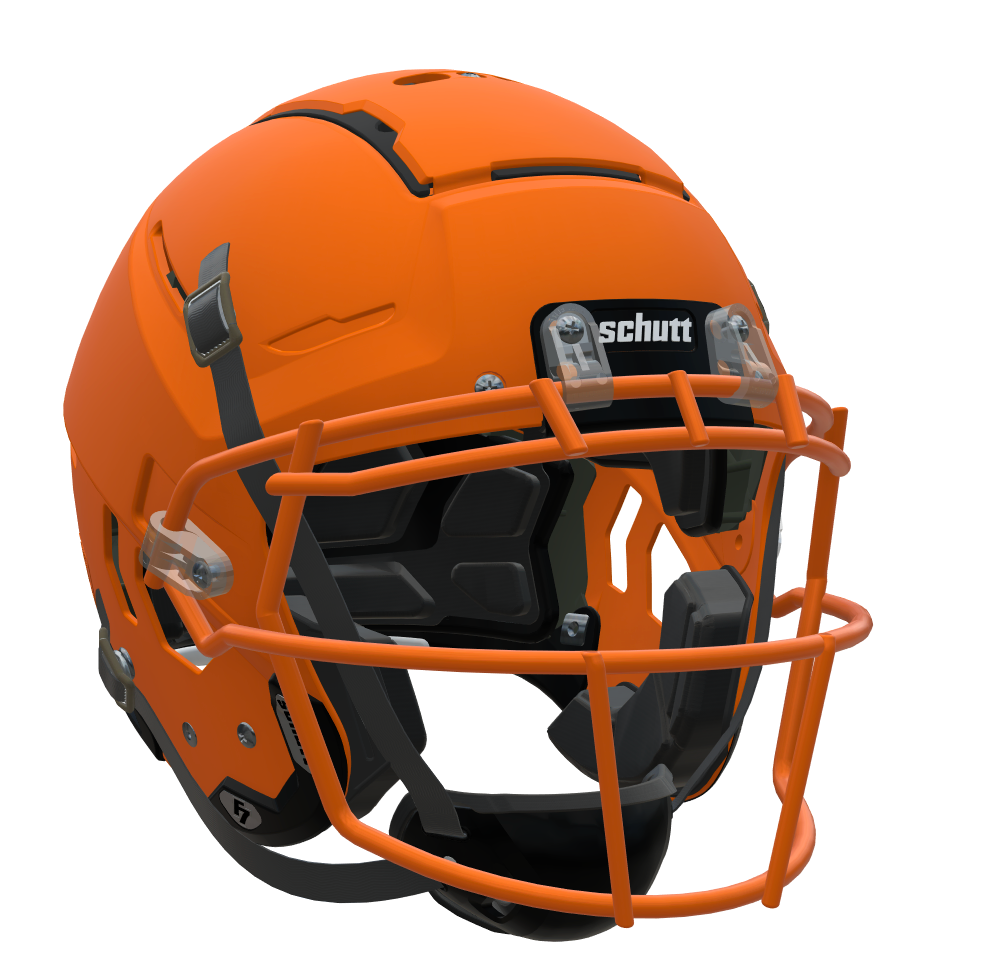 F7 2.0 COLLEGIATE Football Helmet w/ Attached Carbon Steel Guard and Standard Hardware