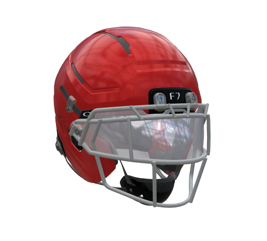 Schutt F7 Pro Football Helmet w/ attached Ti faceguard and 4pt Pro QT and Oakley Clear Switch Visor