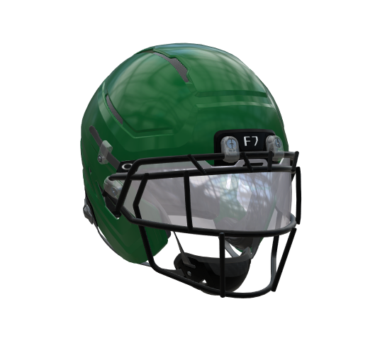 Schutt F7 Pro Football Helmet w/ attached Ti faceguard and 4pt Pro QT and Oakley Clear Switch Visor
