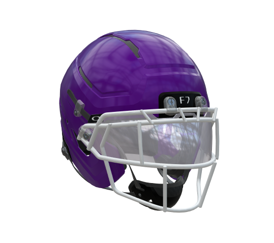 Schutt F7 Pro Football Helmet w/ attached Ti faceguard and 4pt Pro QT and Oakley Clear Switch Visor