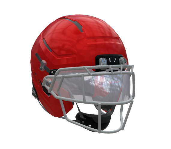 Schutt F7 Pro WR/DB Football Helmet w/ attached Ti faceguard and 4pt Pro QT and Oakley Clear Switch Visor