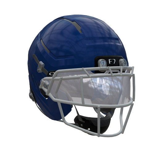 Schutt F7 Pro WR/DB Football Helmet w/ attached Ti faceguard and 4pt Pro QT and Oakley Clear Switch Visor