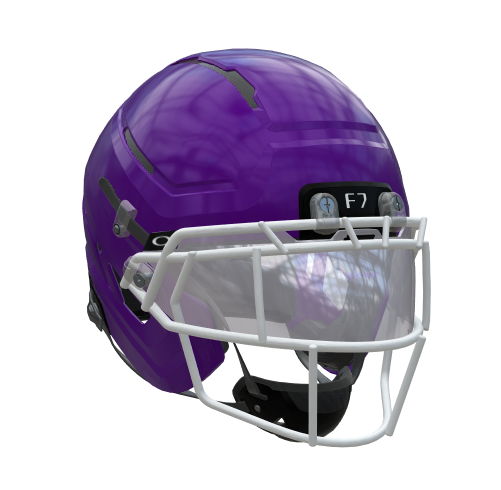 Schutt F7 Pro WR/DB Football Helmet w/ attached Ti faceguard and 4pt Pro QT and Oakley Clear Switch Visor