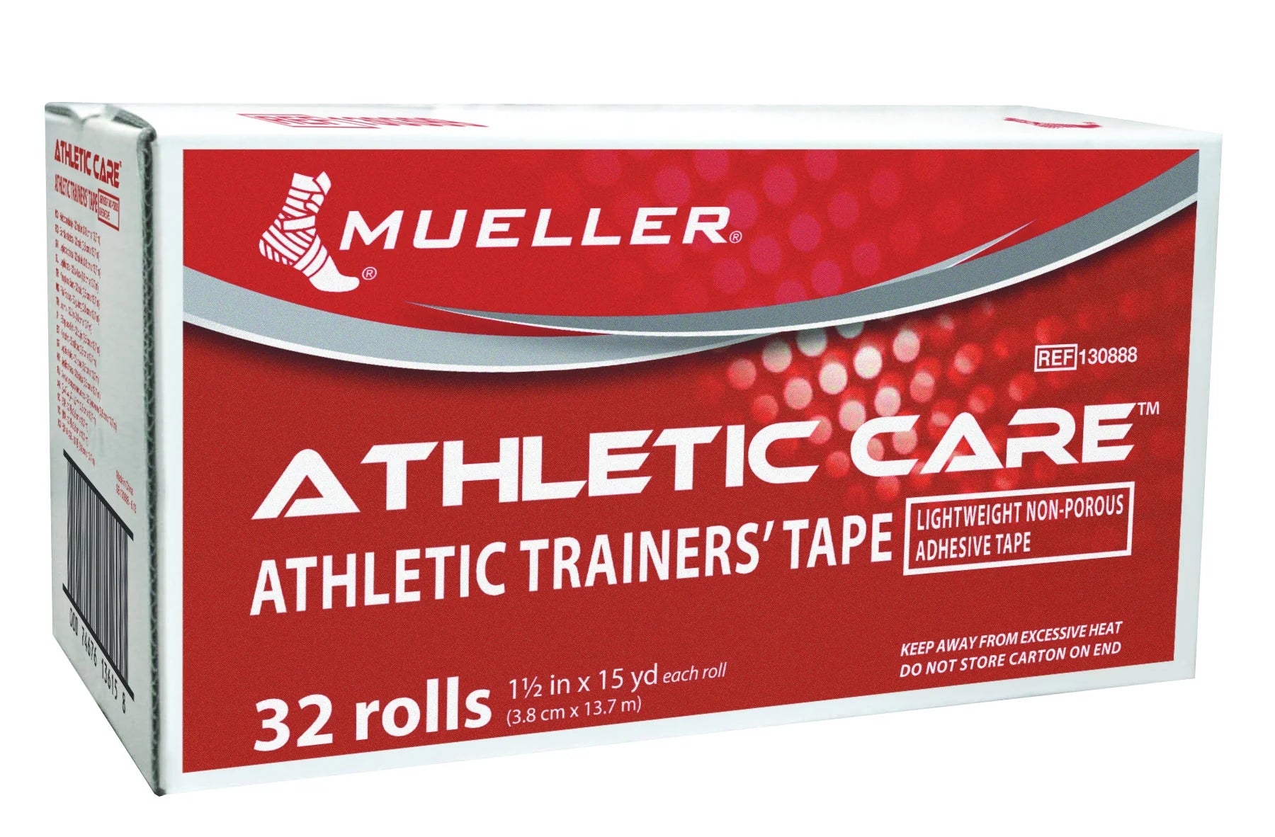 Mueller Athletic Trainers' Tape, White, 3.8 cm x 13.7 m, 32 rolls/cs